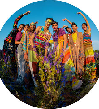 Zo, Kiran Kandola, Firpal, Yusuf, Ravyanshi Mehta, Jeenu Mahadevan, Chawntell Kulkami, and Radhika Nair.  Tim Walker Studio