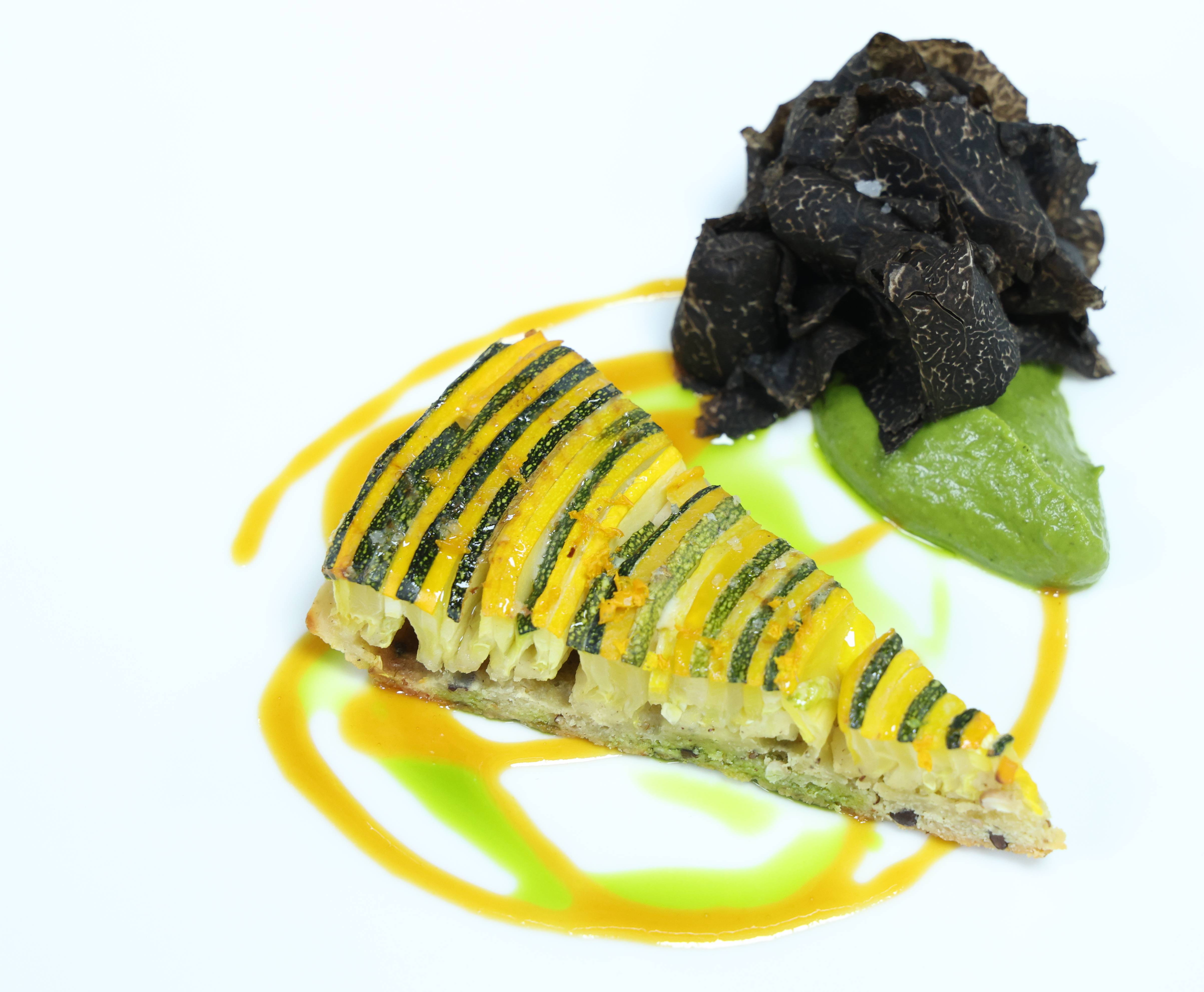 Zucchini Tart - Citrus, Saffron, Black Truffle, Beurre Blanc .JPG 