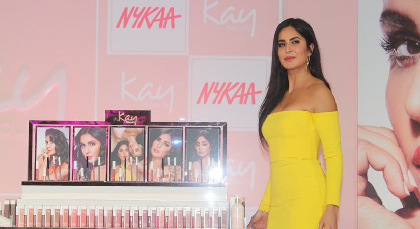 Actress Katrina Kaif at the launch of her make-up line Kay Beauty in collaboration with sothern superstar Nayanthara, in Mumbai 