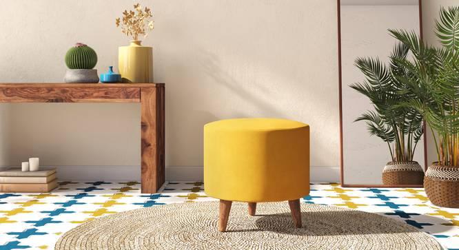  Collie Footstool in mustard yellow colour