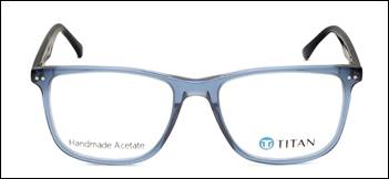 Blue Rectangular Rimmed Eyeglasses from Titan Eyewear
