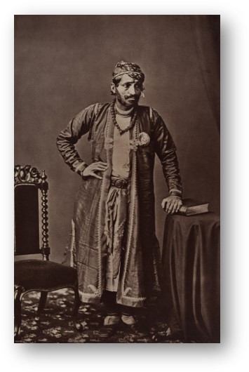 His Highness Maharaja Ram Singh II of Jaipur, G.C.S.I. (1835-1880), Bourne & Shepherd, 1877, Woodbury type, Jaipur, Rajasthan, India, PHY.02471