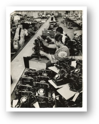 Women Working at the Indian Telephone Factory in Bangalore by T.S. Satyan, Silver gelatin print, Bangalore (now Bengaluru), India, PHY.07859
