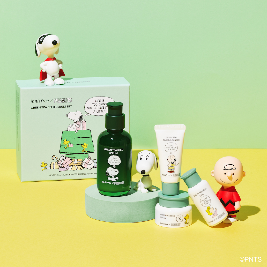 Innisfree Green Tea Seed Serum Set - Peanuts Edition