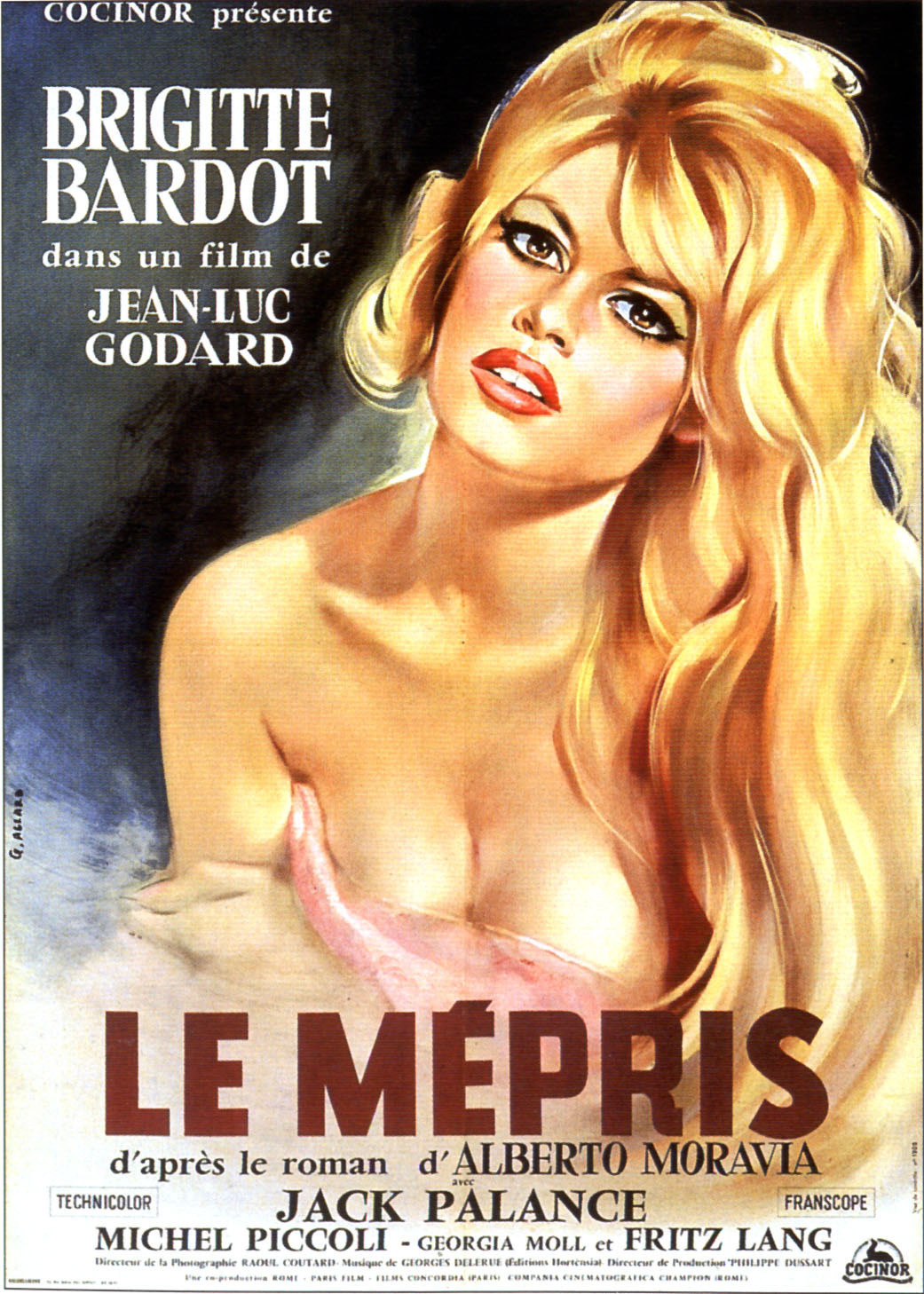 Le mepris poster, brigitte bardot jean luc godard