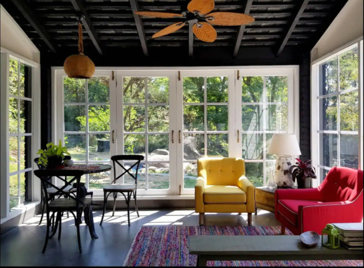 Upcycled and reused interiors at Honey’s Chic Luxury Cottage