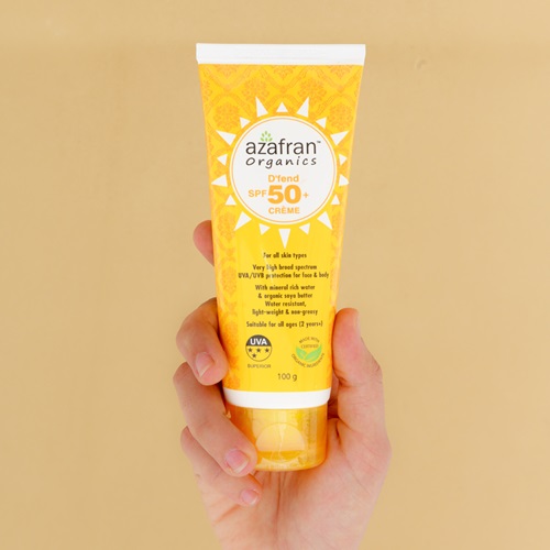 D’fend SPF 50 Non-toxic plant-based sunscreen by Azafran
