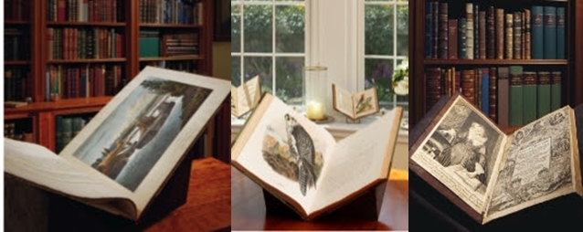(L-R) John Smith’s Generall Historie of Virginia, William G. Wall’s Hudson River Port Folio, Daniel Giraud Elliot’s Birds of North America