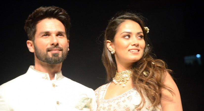 Actor Shahid Kapoor with his wife Mira Rajput