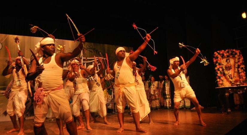 Kolkata: Tribal artistes perform during "Hul Utsav" - a tribal festival in Kolkata, on June 30, 