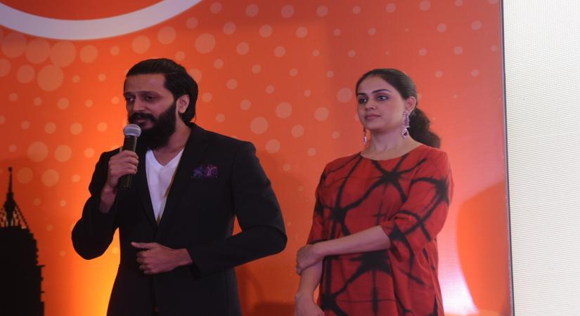 Mumbai: Actors Riteish Deshmukh and Genelia D'souza during the launch of the Labour Analgesia App, Birth Ease in Mumbai on Oct. 16, 2016. (Photo: IANS)