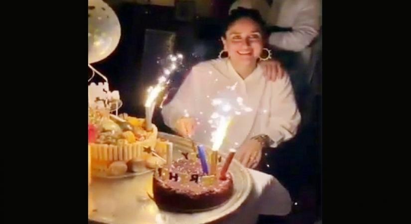 Bollywood star Kareena Kapoor cut the birthday cake on September 21. In a viral video, Kareena's husband Saif Ali Khan, son Taimur and sister Karisma Kapoor are among guests wishing the "Veere Di Wedding" actress.