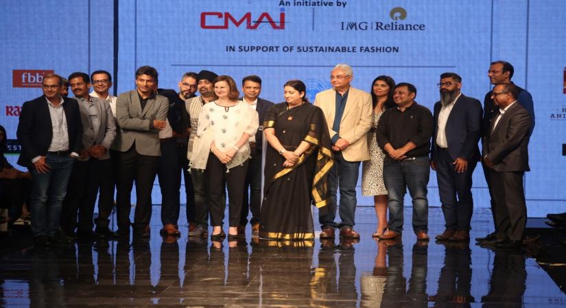 Union Minister Smriti Irani at the Lakme Fashion Week Winter/Festive 2019 in Mumbai 