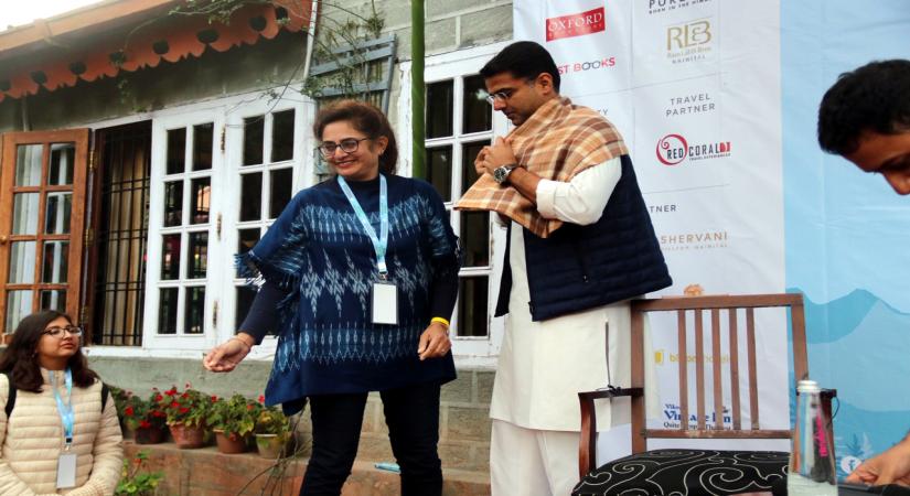 Nainital: Rajasthan Deputy Chief Minister Sachin Pilot during the fourth edition of Himalayan Echoes: Kumaon Festival of Literature and Arts in Nainital on Oct 20, 2019. (Photo: IANS)