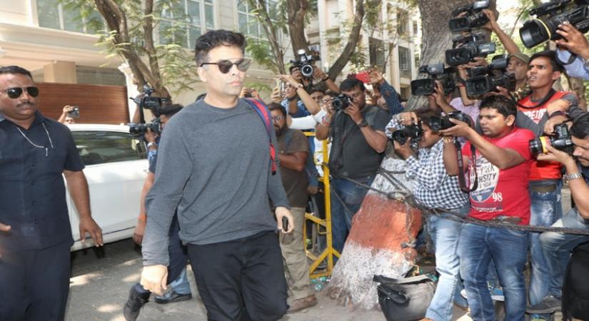 Mumbai: Filmmaker Karan Johar at actor Anil Kapoor's residence to meet the grief struck Kapoor family after sudden demise of actress Sridevi, in Mumbai on Feb 26, 2018. Veteran actress Sridevi passed away on Saturday night after suffering a cardiac arrest. She was 54. The actress was in Dubai to attend the marriage function of actress Sonam Kapoor's cousin Mohit Marwah, along with husband Boney Kapoor and younger daughter Khushi Kapoor. (Photo: IANS)