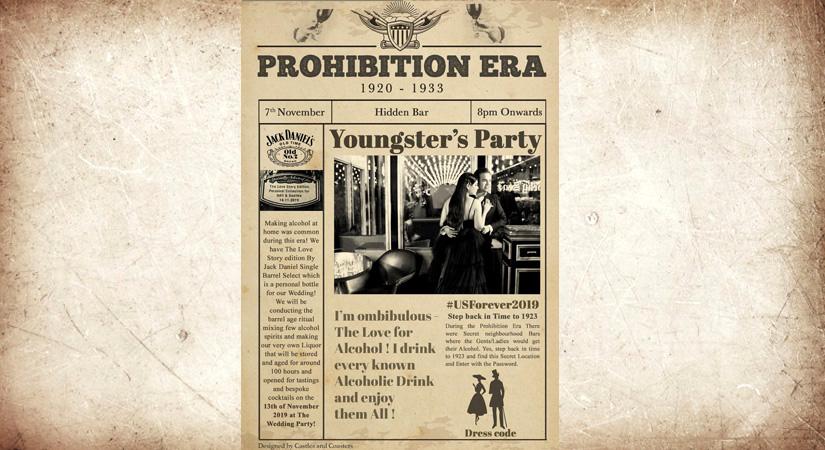 Udit and Saaile's invitation card for the bachelor's party