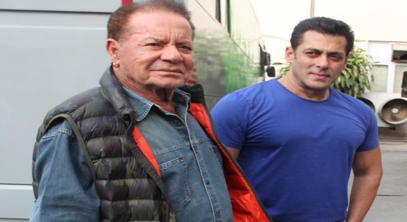 Actor Salman Khan with his father and scriptwriter Salim Khan. (Photo: IANS)