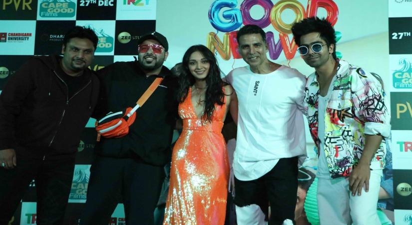 Chandigarh: Actors Akshay Kumar, Kiara Advani, singer Badshah and Hardy Sandhu during a press conference to promote their upcoming film "Good Newwz" in Chandigarh on Nov 27, 2019. (Photo: IANS)