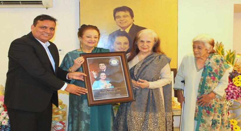 Dilip Kumar was felicitated by World Book of Records, London on his 97th birthday. His brother Aslam Khan collected the Certificate of Honour on his behalf.
