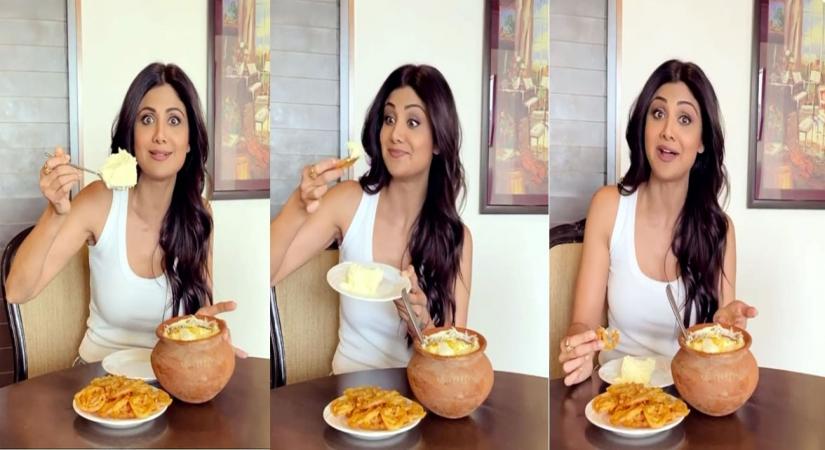 Shilpa Shetty's Sunday binge is something her fans wait the entire week to watch. On Sunday afternoon, the actress posted a video on her Instagram where she is seen tasting some delectable Makkhan malai and mouthwatering jalebis in Lucknow.