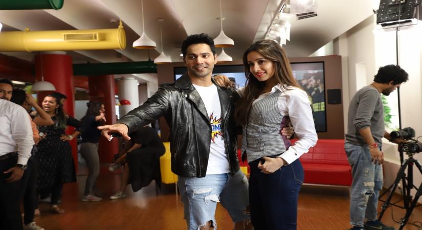 Actors Varun Dhawan and Shraddha Kapoor during the promotions of their upcoming film "Street Dancer 3D", at Radio Mirchi studio in Mumbai on Jan 13, 2020. (Photo: IANS)