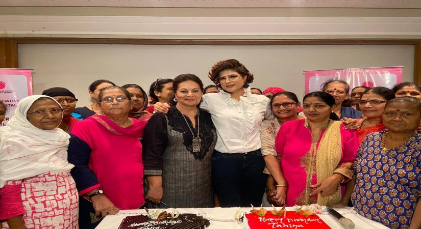 Filmmaker and writer Tahira Kashyap on Thursday met several breast cancer survivors and celebrated her birthday with them. The meet and greet session was held at Tata Memorial Hospital in Mumbai, where Tahira shared the story of her battle with breast cancer with several women. She also cut a cake with the survivors.