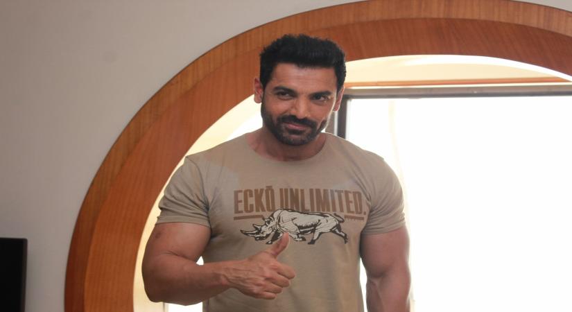 Mumbai: Actor John Abraham at an interview of his upcoming film "Romeo Akbar Walter" in Mumbai, on April 3, 2019. (Photo: IANS)