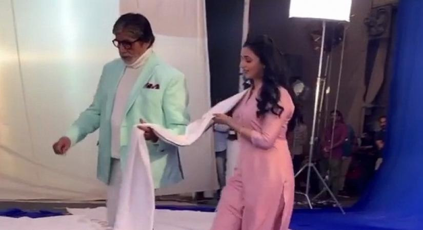 A video of "Yeh Hai Mohabbatein" actress Divyanka Tripathi shooting with Bollywood veteran Amitabh Bachchan has gone viral on social media. Divyanka took to Instagram to share a glimpse from the shoot, reportedly a commercial for a detergent brand.