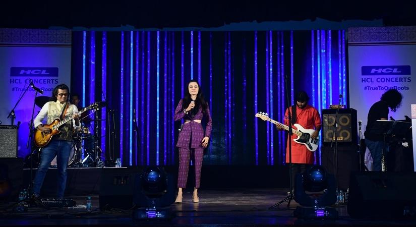 Musician Nirali Shah performs at HCL Concerts in Delhi, where she along with Kartik Shah enthralled the audience with Indian rhythms and new-age sounds. (Photo: IANS)