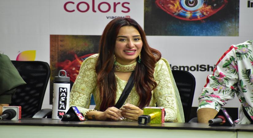 Mumbai: Actress Mahira Sharma at Bigg Boss 13 press conference, in Mumbai on Feb 5, 2020. (Photo: IANS)