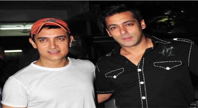 "Dabangg" star Salman Khan shared a throwback photograph to wish superstar Aamir Khan on his 55th birthday.(Photo: Twitter/@BeingSalmanKhan)