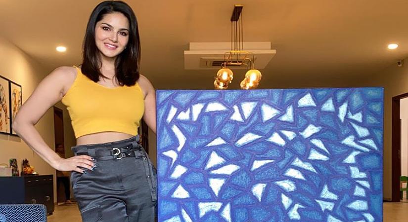 Sunny Leone finishes 'lockdown piece of art'.