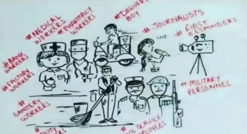 Abhishek Bachchan shares video thanking essential service employees.