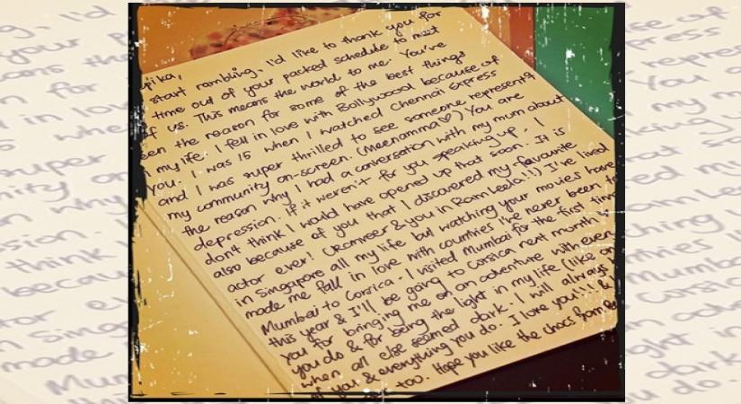 Deepika Padukone shares handwritten letters written by fans.