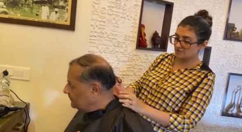 Juhi Parmar has a makeshift salon at home.