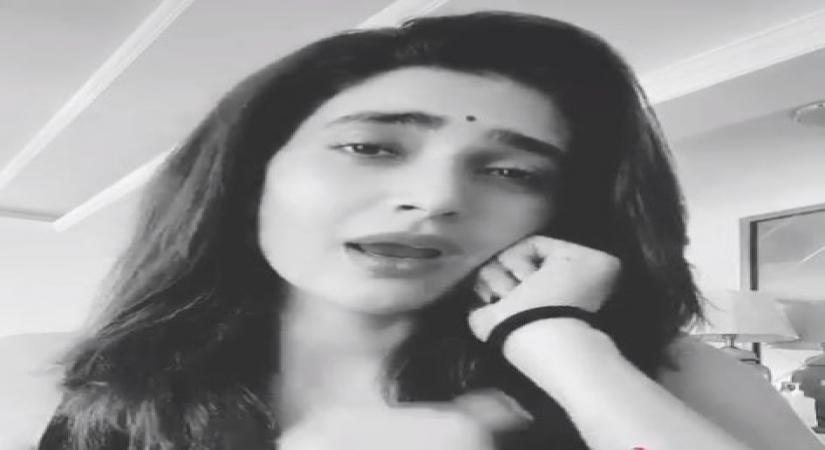 Karishma Tanna pulls of inverted yoga pose with injured foot