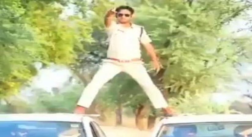 MP Cop penalised after his video imitating Ajay DevgnÃ¢ÂÂs stunt goes viral.