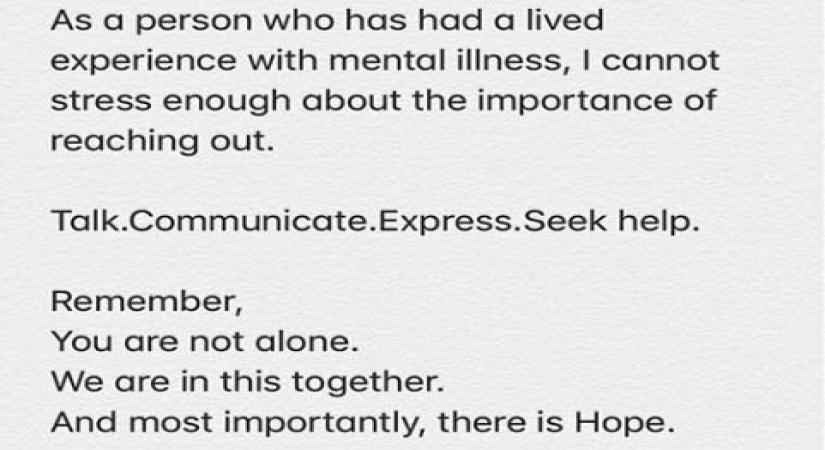 Sushant Singh Rajput death: Deepika highlights 'importance of reaching out'.