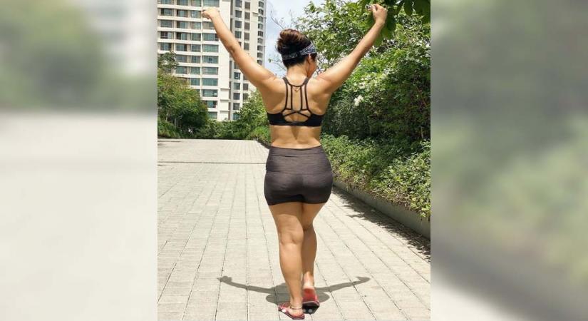 Hina Khan works out in style.