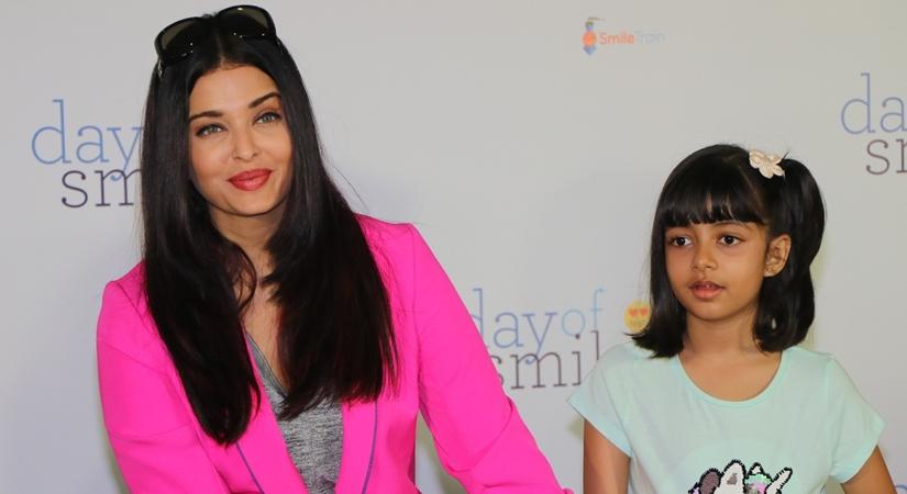 Actress Aishwarya Rai Bachchan along with her daughter Aaradhya Bachchan in Mumbai . (Photo: IANS)