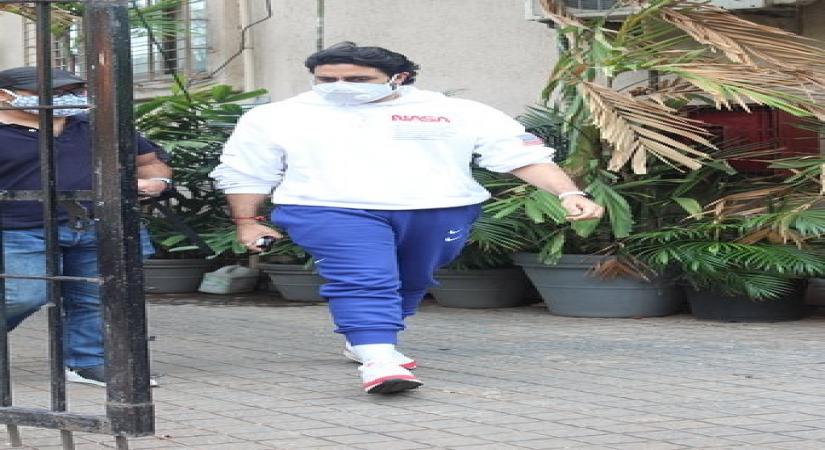Mumbai: Actor Abhishek Bachchan seen at a dubbing studio in Mumbai's Juhu on June 30, 2020. (Photo: IANS)