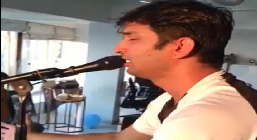 Sushant's fans praise his singing skills after a video emerges online video screengrab.