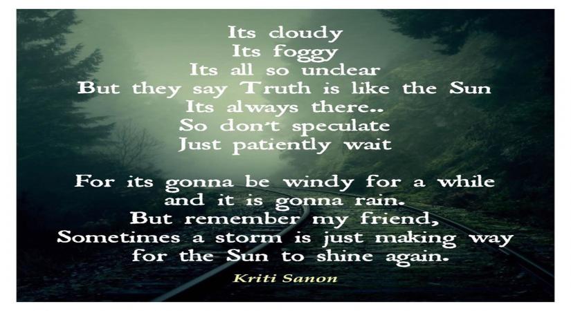 Kriti Sanon pens cryptic poem on Sushant: Truth is like the sun.