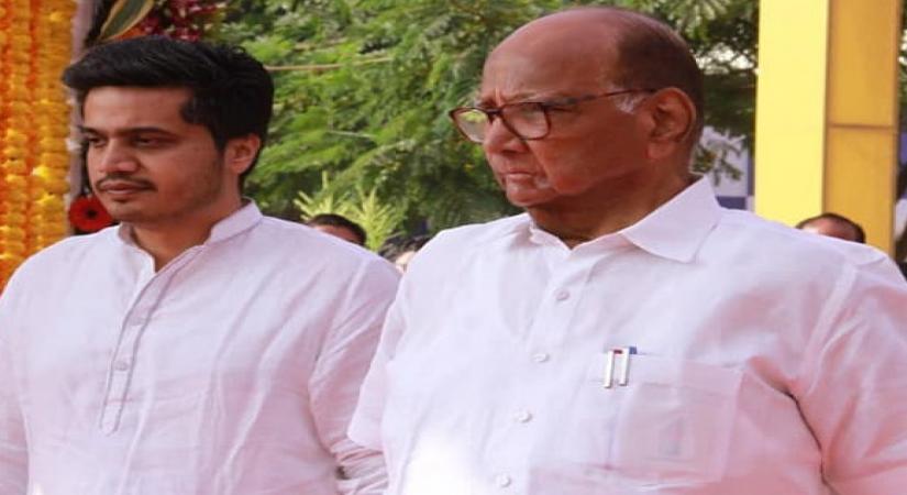 : Nationalist Congress Party President Sharad Pawar and his  grand-nephew, Rohit Pawar.