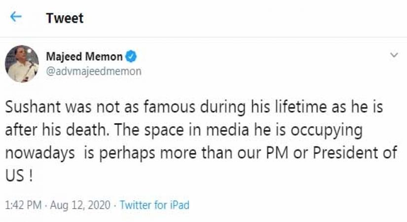 Majeed Memon, Sushant Singh Rajput.