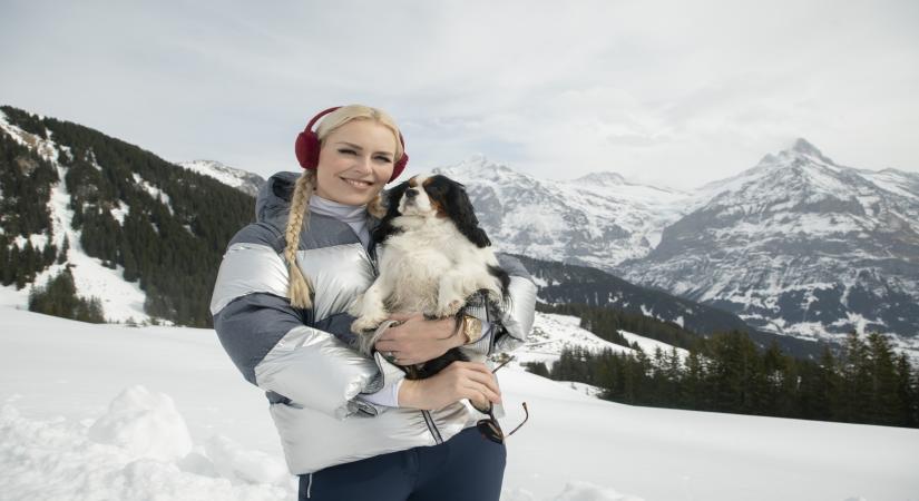 Lindsey Vonn with her dog Lucy.