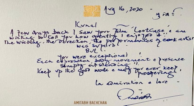 Amitabh Bachchan pens an appreciation note for Kunal Kemmu.