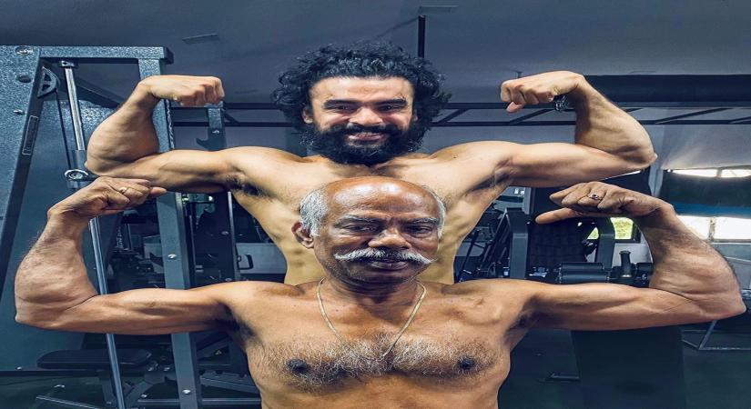 Malayalam star Tovino Thomas, 'workout partner' dad flaunt muscle power.