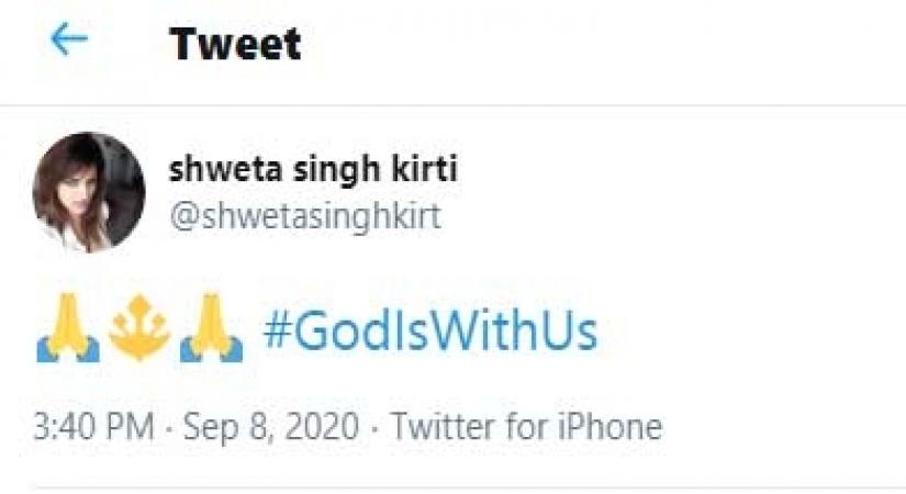 Shweta Singh Kirti on Rhea Chakraborty's arrest: God is with us.