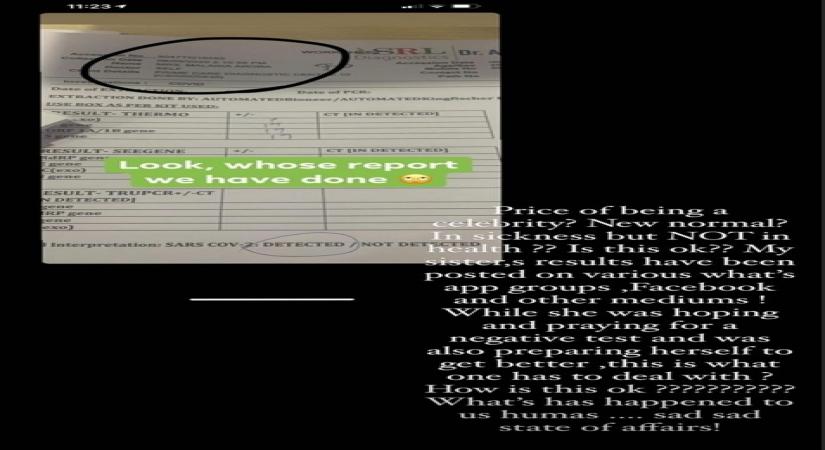 Amrita Arora reacts to sister Malaika's Covid positive report being leaked (source:instagram)